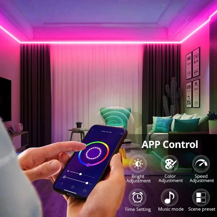 ریسه نئون فلکسی مدل LED-NEON-RGB-IC برنامه پذیر 5 متری